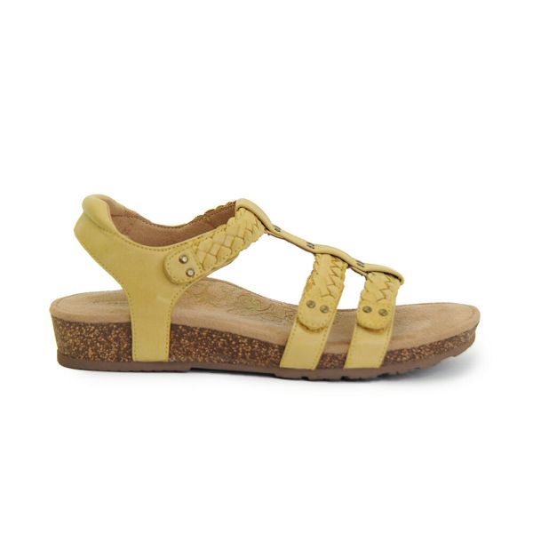 Aetrex Women's Reese Adjustable Gladiator Sandals Yellow Sandals UK 9481-805